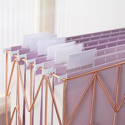 Miniatura 6 de Y YOMA Paquete de 6 carpetas colgantes degradadas tamaño carta, carpetas colgantes decorativas, bonitas carpetas organizadoras para archivadores,