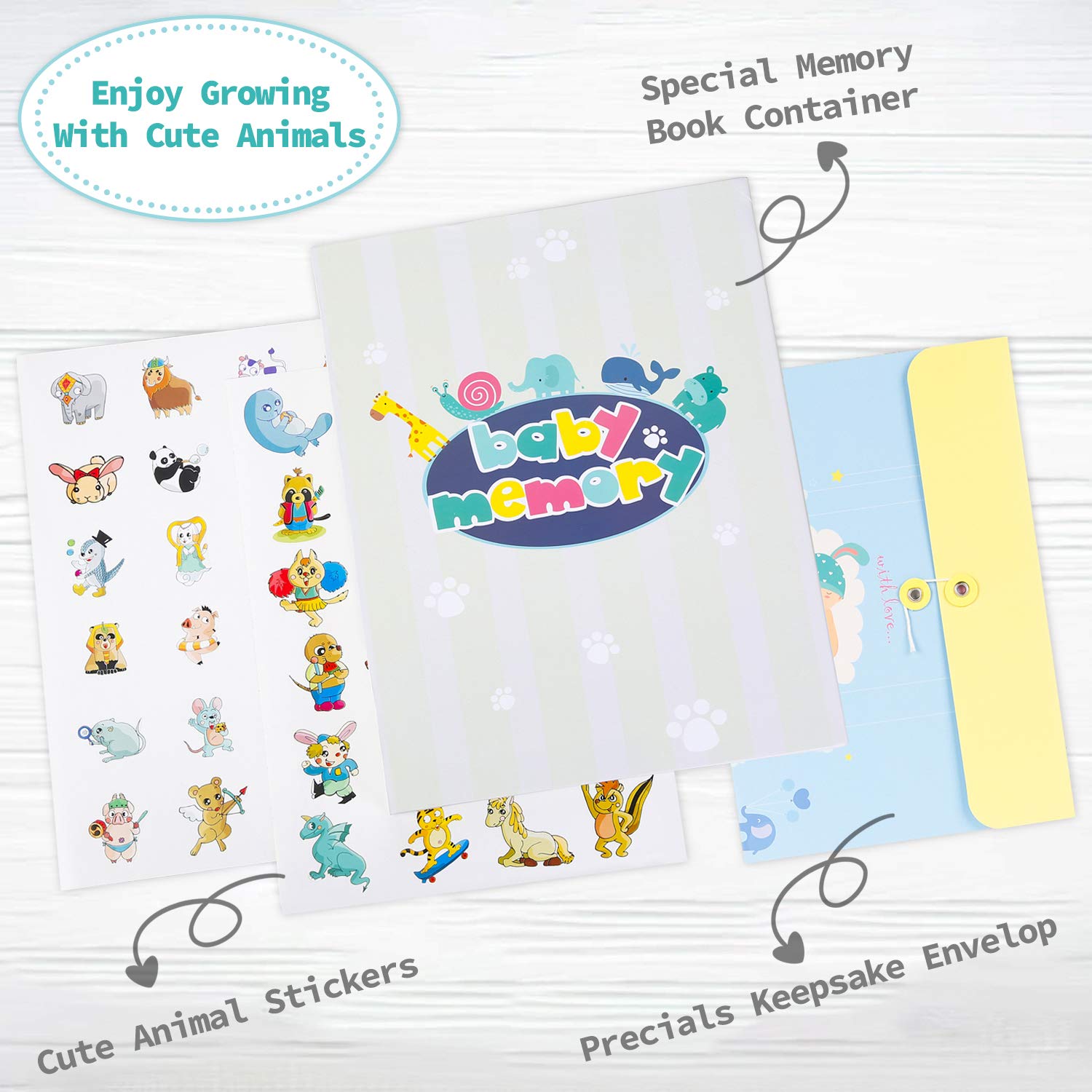 Baby Memory Book and Photo Album | First Year Scrapbook | Modern Baby Shower Gift | New Keepsake Journal to Record Precious Firsts & Milestone - Fits Boy & Girl | by Mastery Baby : Baby