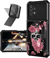 Vista 33 de Funda tipo cartera para Samsung Galaxy A32 5G con ranura para tarjetero, funda con tapa híbrida de doble capa, resistente, a prueba de golpes, funda