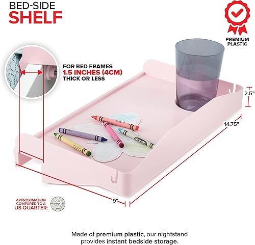 Miniatura 2 de Modern Innovations - Mesita de noche para cama, dormitorio universitario, estante de cama para litera superior, mesita de noche con clip, bandeja