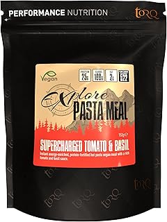 Explore Vegan Pasta Meal - Tomato & Basil - Healthy Dehydrated Expedition Food - 25g Protein - 100g Carbohydrate - 500cal