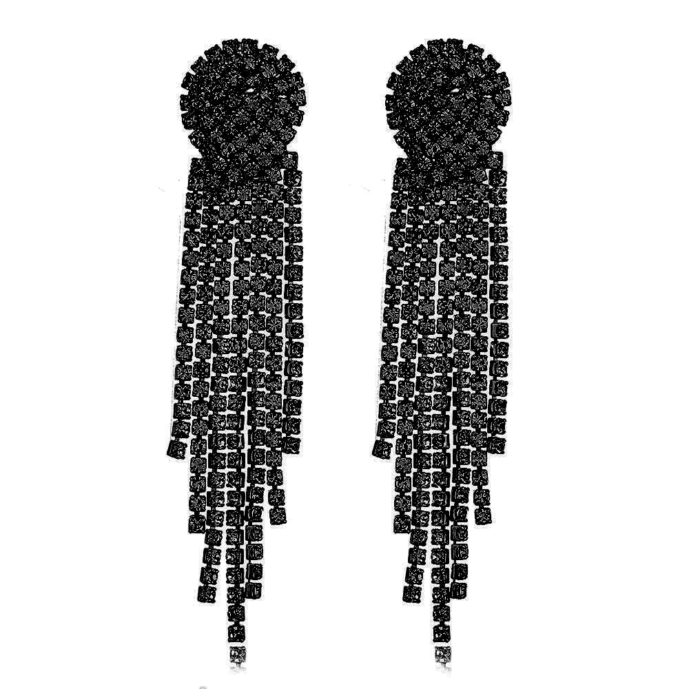 Mlouye Rhinestone Earrings Dangling for Women, Dangle Earrings Long Tassel Crystal Chandelier Drop Earrings for Prom Party