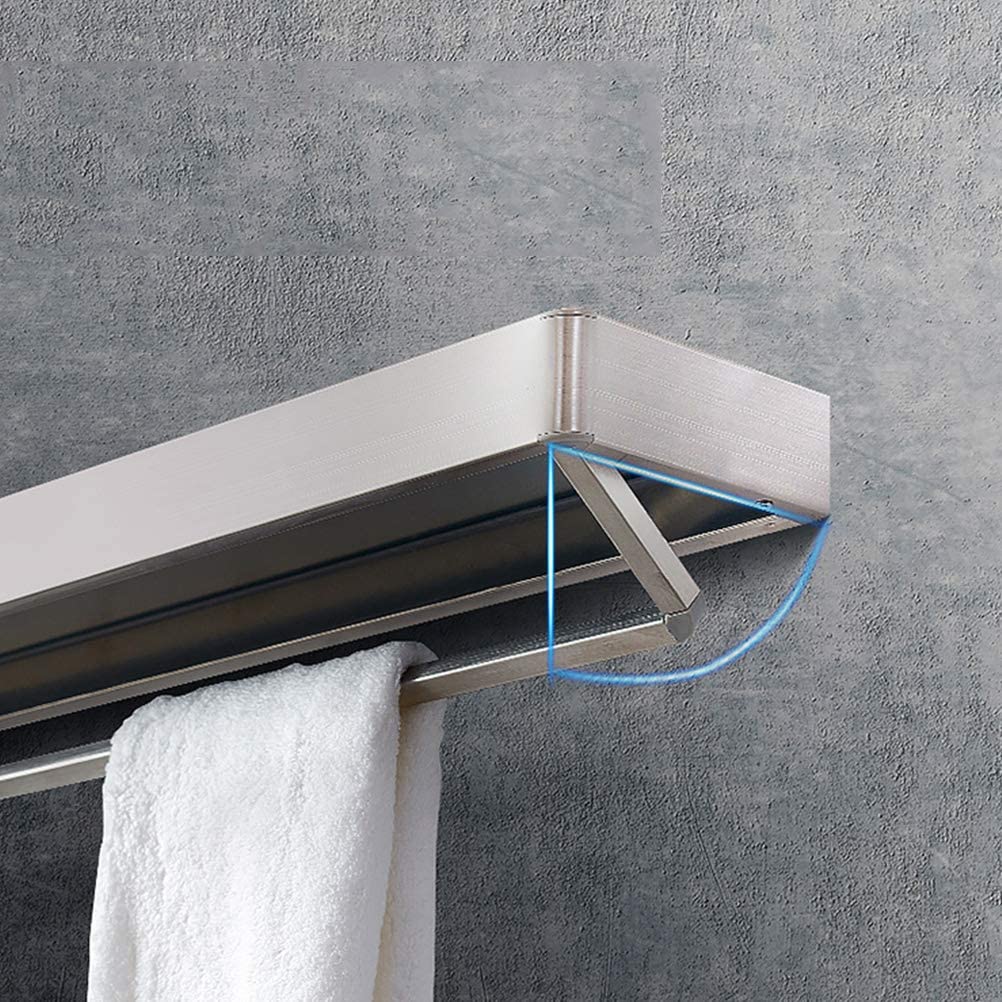 ESNY Mensola per Bagno in Vetro per Lavabo Resistente, Mensole per Doccia in Vetro Temperato Montaggio a Parete con Viti Portasciugamani, Contenitore per Doccia 30/4 Silver-60cm