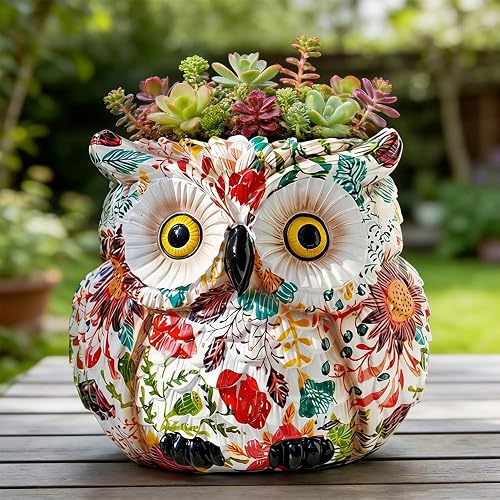 Owl Planter, Owl Succulent Pots, Funny Plant Pots Indoor/Outdoor, Decorative