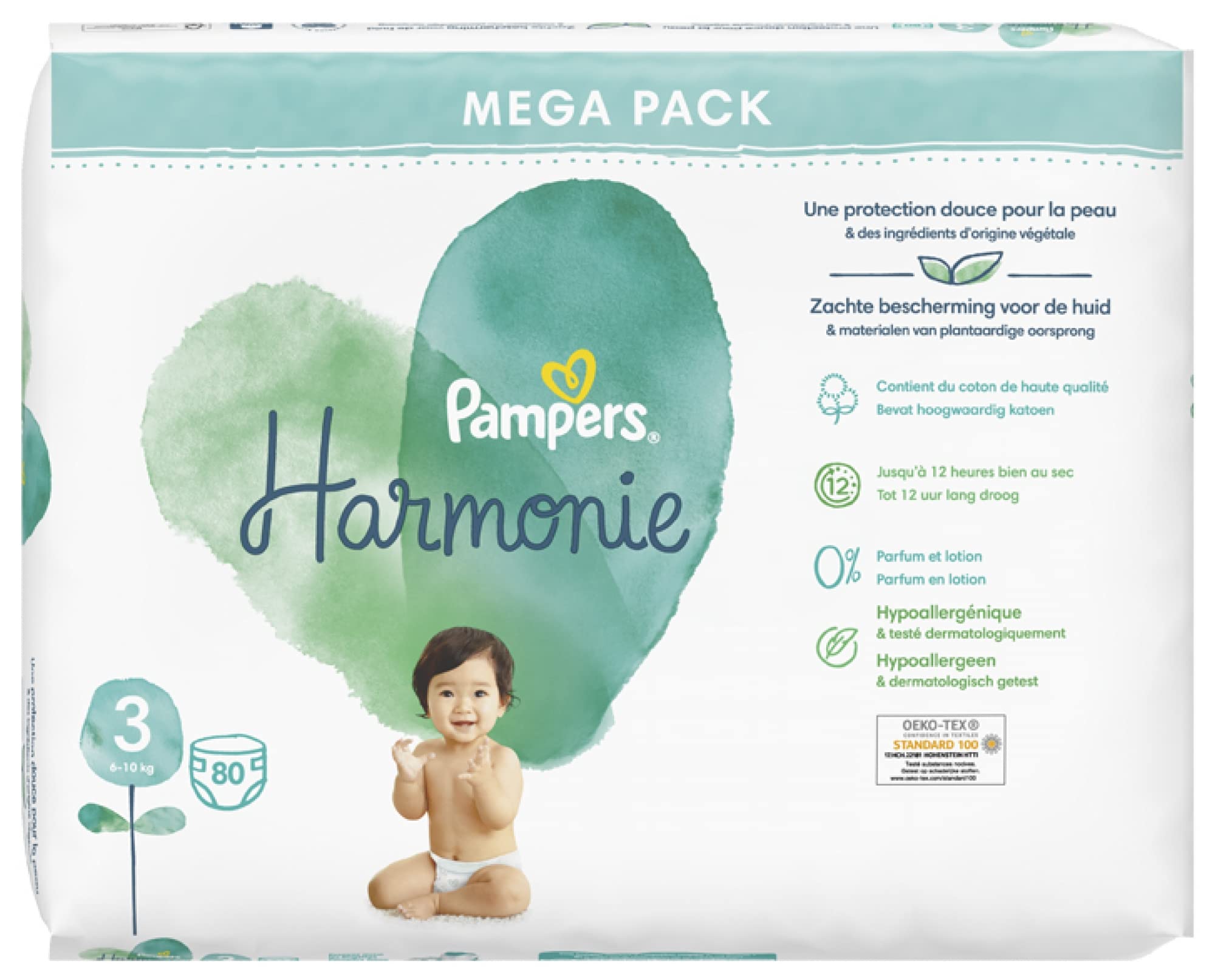 PAMPERS Harmonie Taille 3-80 Couches