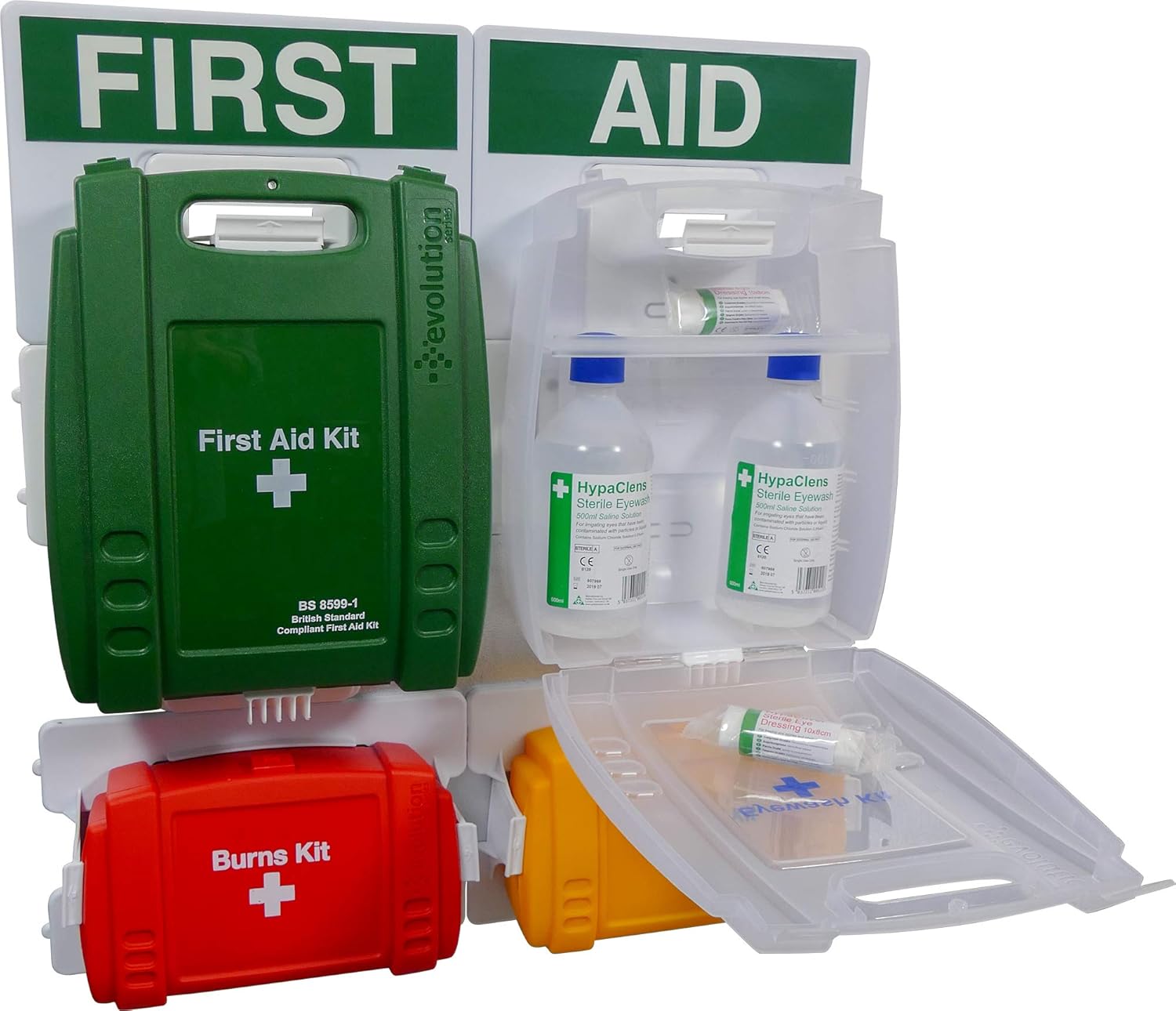 Safety First Aid Evolution Complete First Aid Point BS 8599 Compliant, Small Fully Stocked: Health & Personal Care
