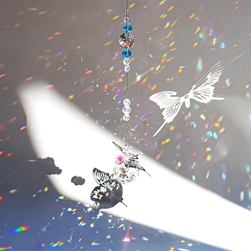 Miniatura 4 de H&D HYALINE & DORA 1.181 in hecho a mano mariposa bola de cristal prisma arco iris fabricante colgante Suncatcher decoración del hogar