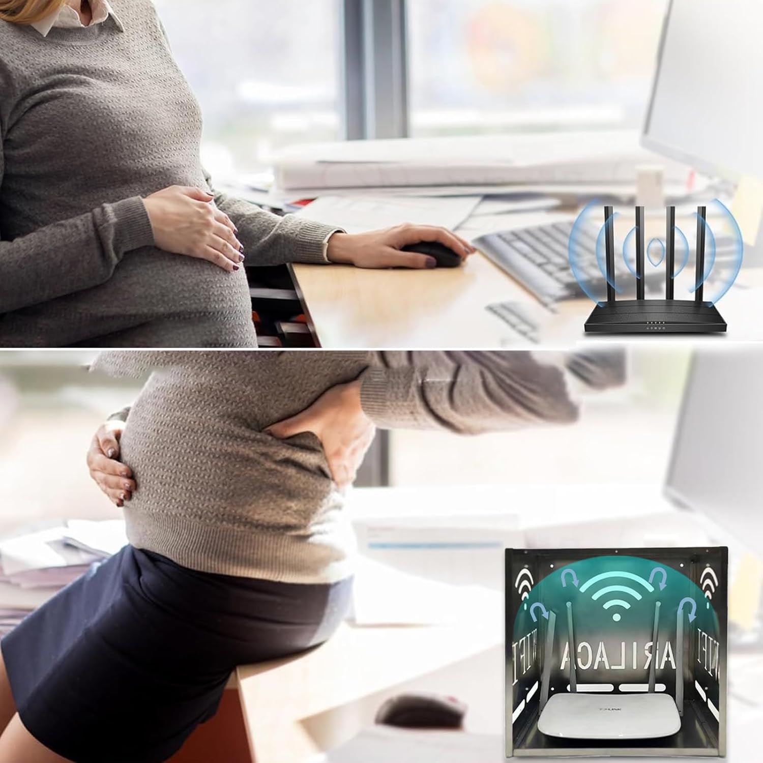 Large WiFi Router Cover Shielding Modem Shelf WiFi Router Box Hider E mf Faraday Cage E Mf Blocker for Home W iFi R outer Storage Cabinet