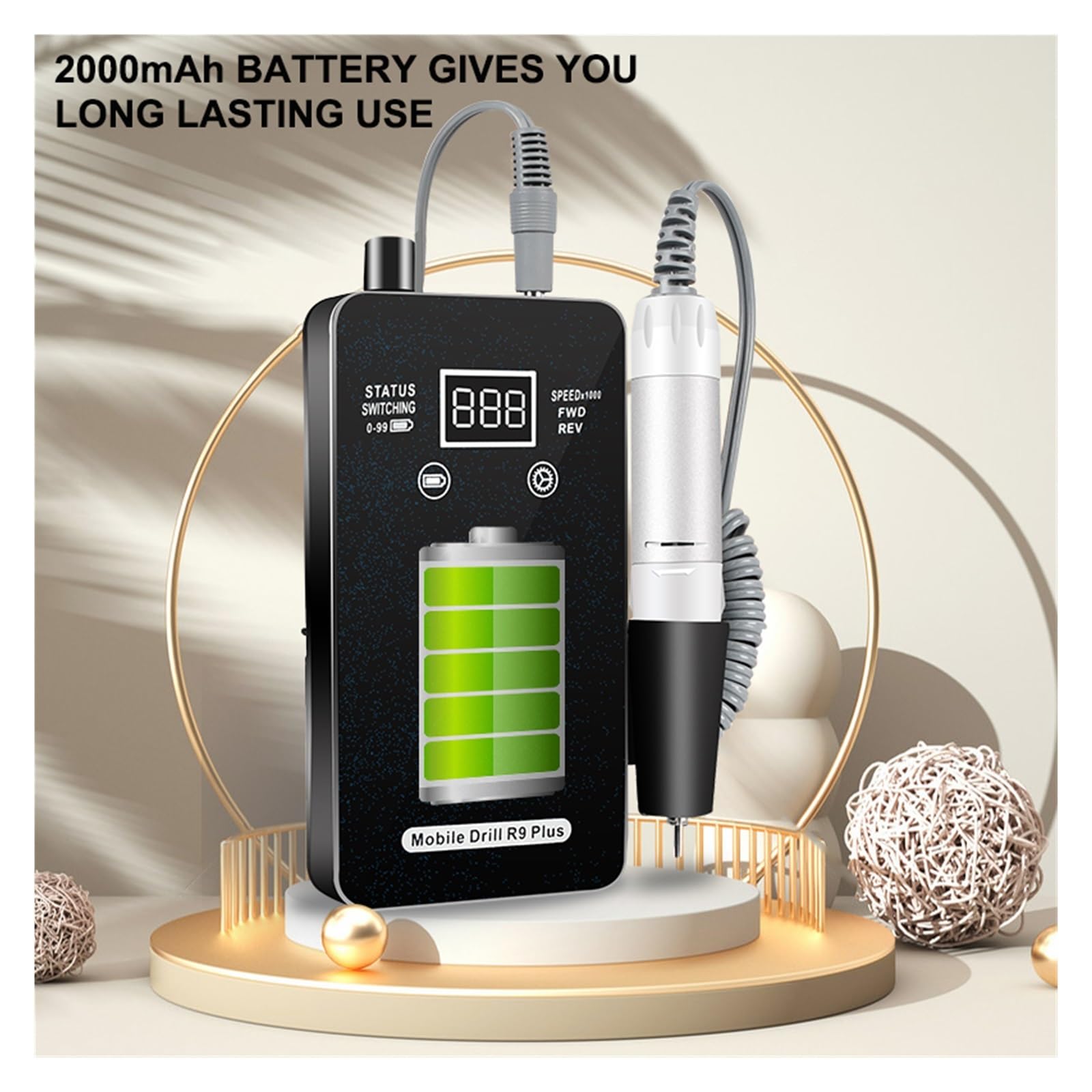 Amazon.co.jp: ポータブル 30000RPM 充電式ネイルドリルマシン、ネイル