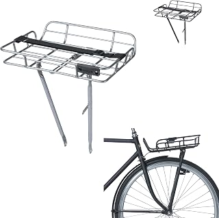 Basil Unisex Gepäckträger Portland Carrier Hohe Umrandung Frontgep cktr ger, Alu Natural, 29 x 11 42cm EU