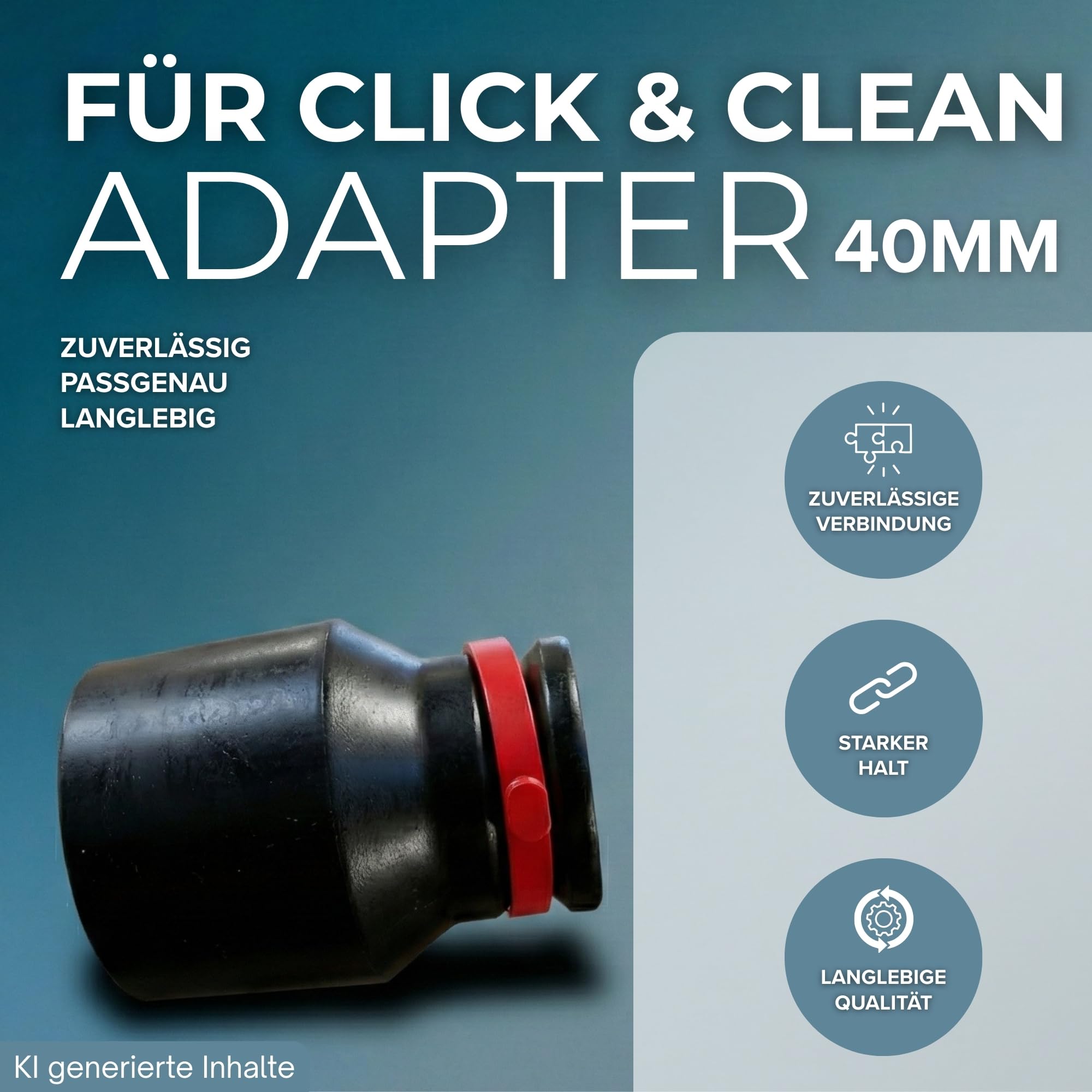 Raccord d'aspirateur, compatible avec Bosch Click and Clean 40 mm, raccord de tuyau d'aspirateur NW40