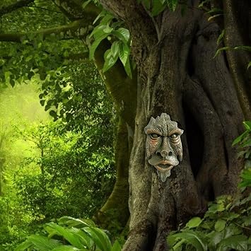 Tree Face, Nottingham Wood Spirit Greenman Tree Sculpture, Spirit of Nottingham Woods Greenman Sculpture for Home Outdoor Patio Garden