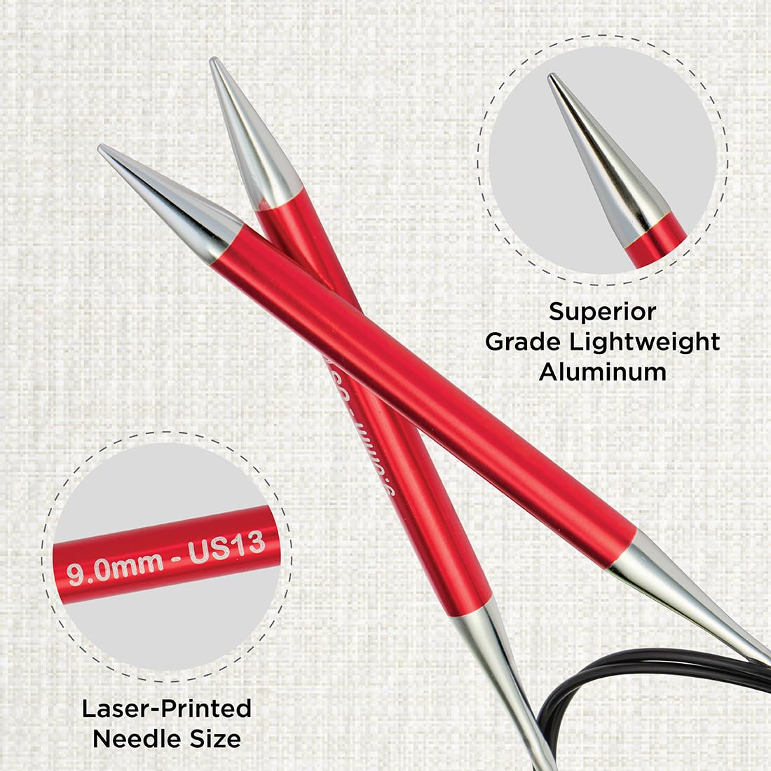 KnitPro Zing Fixed Circular Needles 40