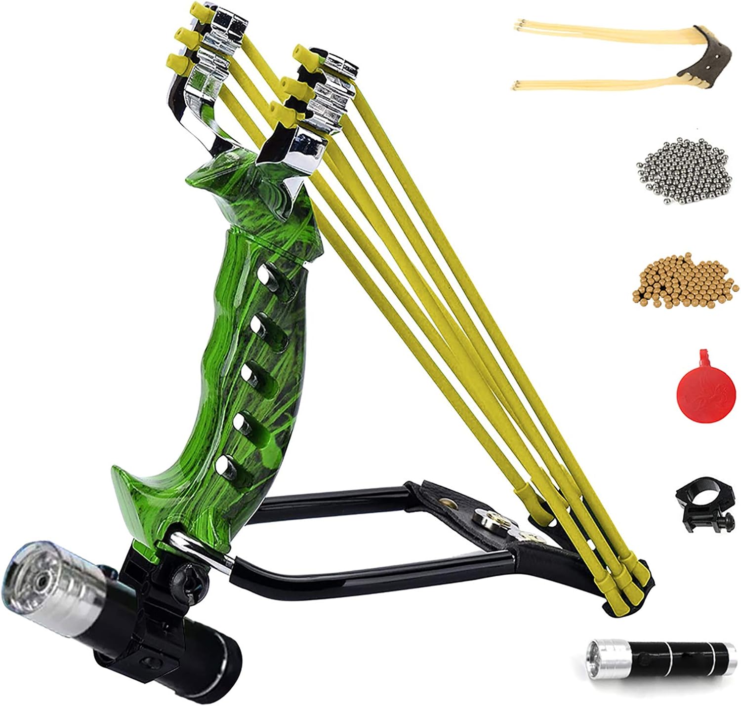 RCZZSUWE Professional Slingshots for Hunting, Catapult Shooting Slingshot Set for Adult, High Velocity Tactical Wrist Slingshot with 100 Ammo Balls and 2 Rubber Bands : Sports & Outdoors