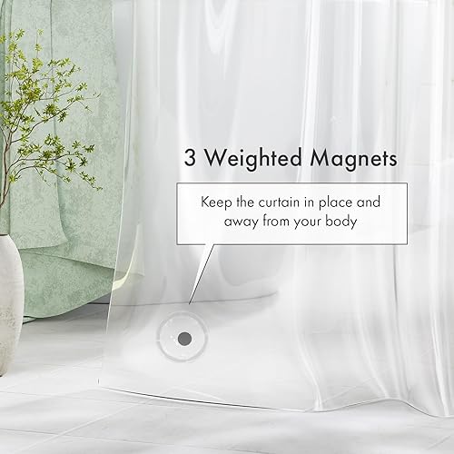 Miniatura 4 de Amazer Forro de Cortina de Ducha Extra Largo 72 x 84 Pulgadas Forro de Ducha Transparente de Peso Medio PEVA Impermeable Interior Cortinas de Ducha