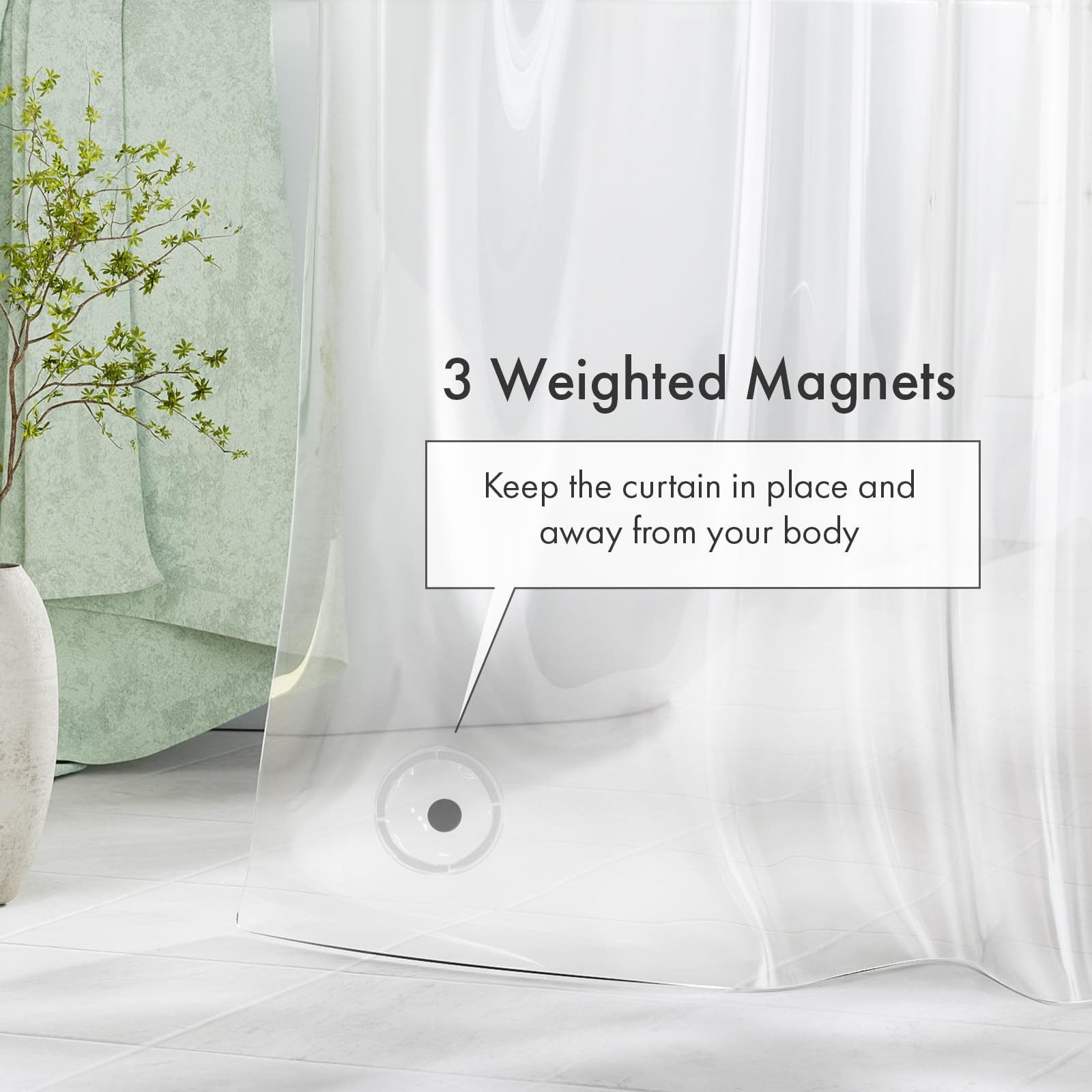 Amazer Shower Curtain - Mildew Resistant & No Smell -4