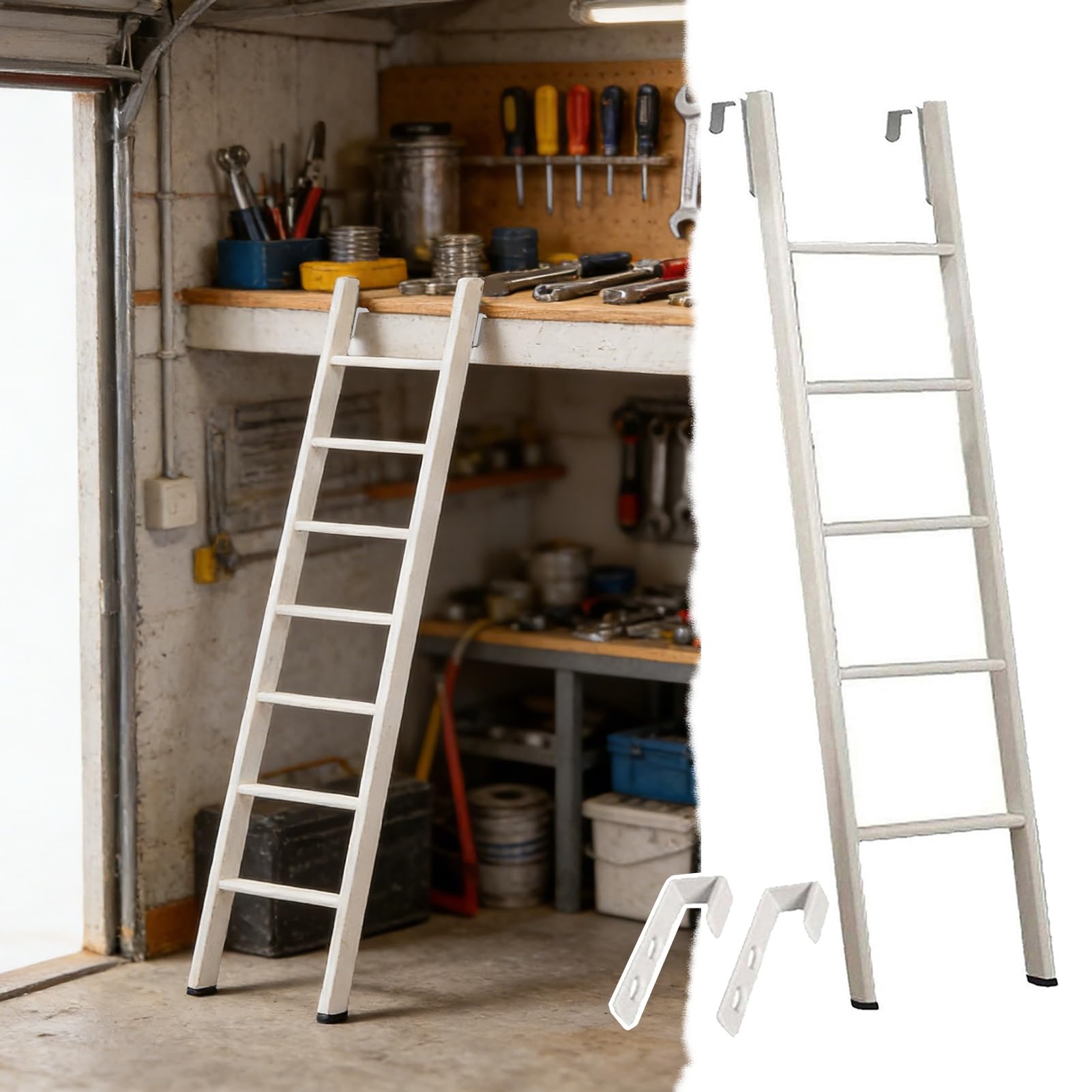 Cama tipo loft para apartamento pequeño que elimina la falta de espacio con su escalera