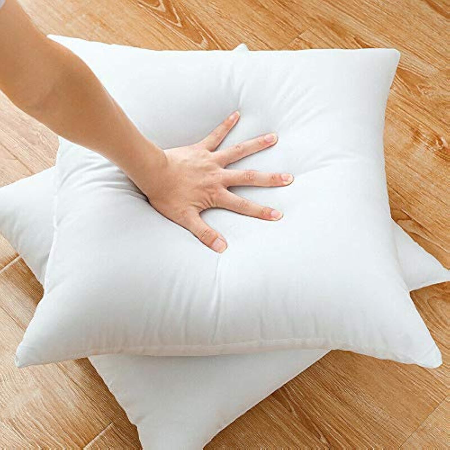 Ehd White Extra Fill Plump Polyester Hollowfibre Super Soft Cushions Pads Inners Fillers Scatters (24"X24" Pack Of 2)