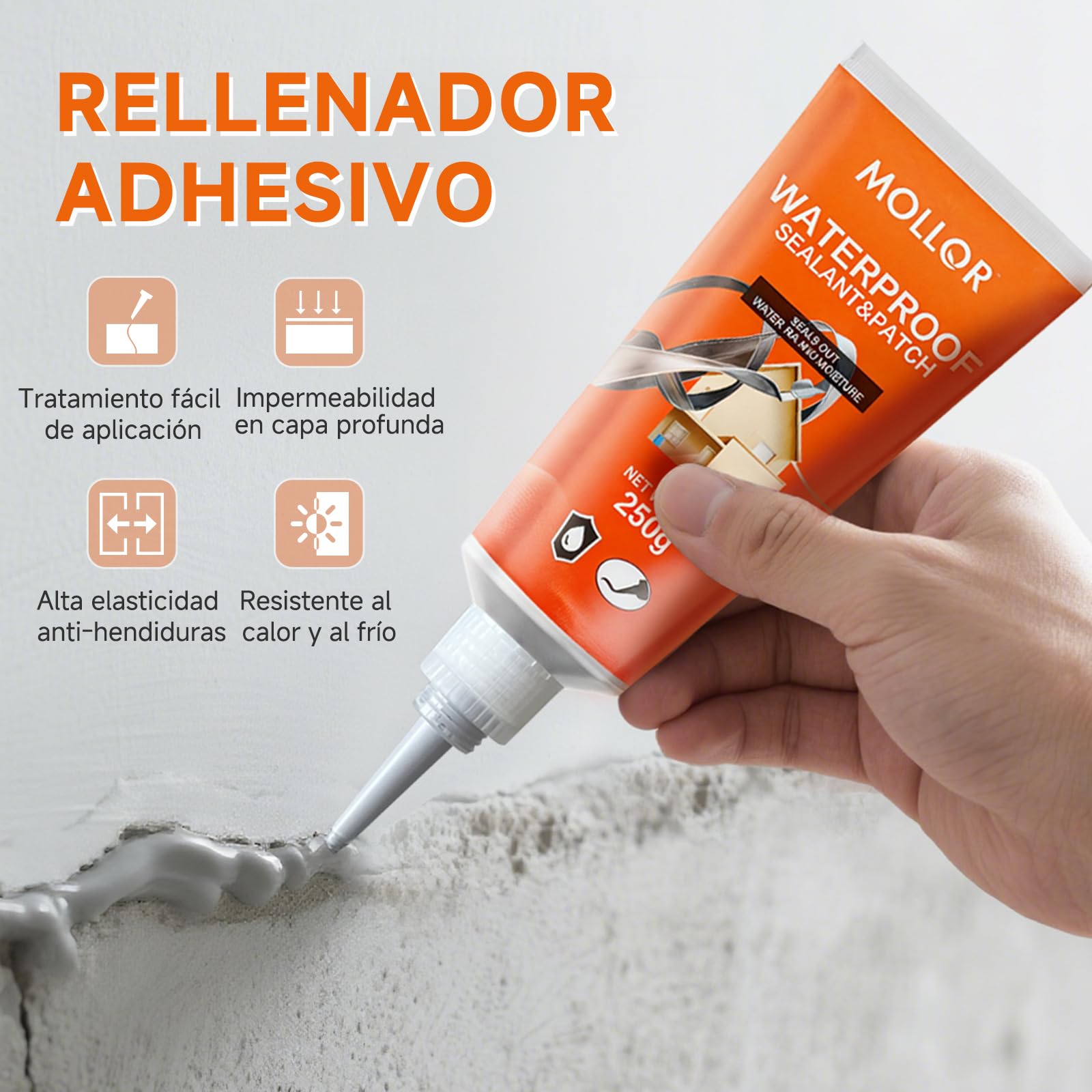 Relleno de grietas de hormigón, relleno de grietas de cemento para cargas pesadas, sellador de hormigón autonivelante para calzada, acera, terraza, adhesivo sellador impermeable para exteriores, gris