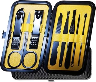 Manicure Pedicure Kit Nail Clippers Set 18 in 1 High Precision Stainless Steel Cutter File Sharp Scissors for Men & Women Fingernails & Toenails Vibrissac Scissors with Stylish Case (Ginger_8 in 1)