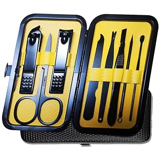 Manicure Pedicure Kit Nail Clippers Set 18 in 1 High Precision Stainless Steel Cutter File Sharp Scissors for Men & Women Fingernails & Toenails Vibrissac Scissors with Stylish Case (Ginger_8 in 1)