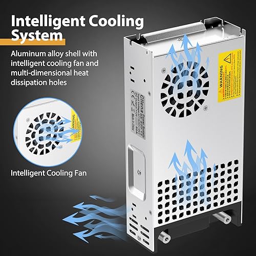 Miniatura 4 de Cllena Convertidor de CA a CC, convertidor de 110 V CA a 12 V CC Transformador SMPS 40A 480W para RV, RadioEstéreos de coche, tira LED, CCTV,