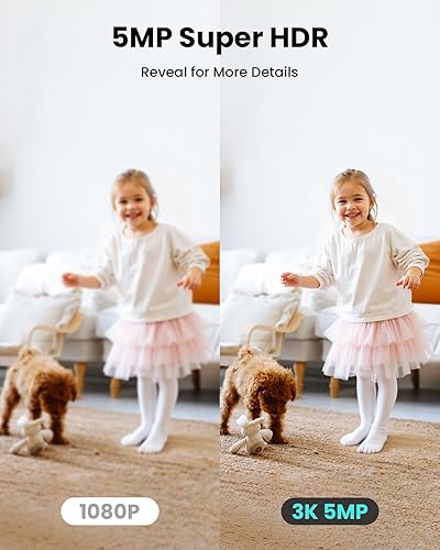 Miniatura 2 de Cámara de seguridad interior 3K, cámara de monitor para bebémascota, panorámica e inclinación de 360 para seguridad del hogar, WiFi de 2.45GHz,