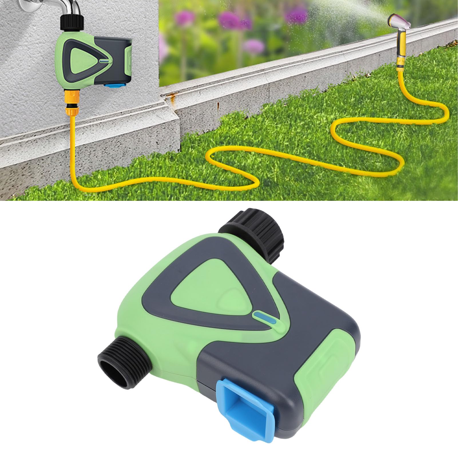 Asixxsix Timer di Annaffiatoio Intelligente per Tubo Giardino, Timer di Irrigatore WiFi con Ritardo di Pioggia e Irrigazione Manuale, D'Acqua per Esterni a Prova di Acqua (Npt)