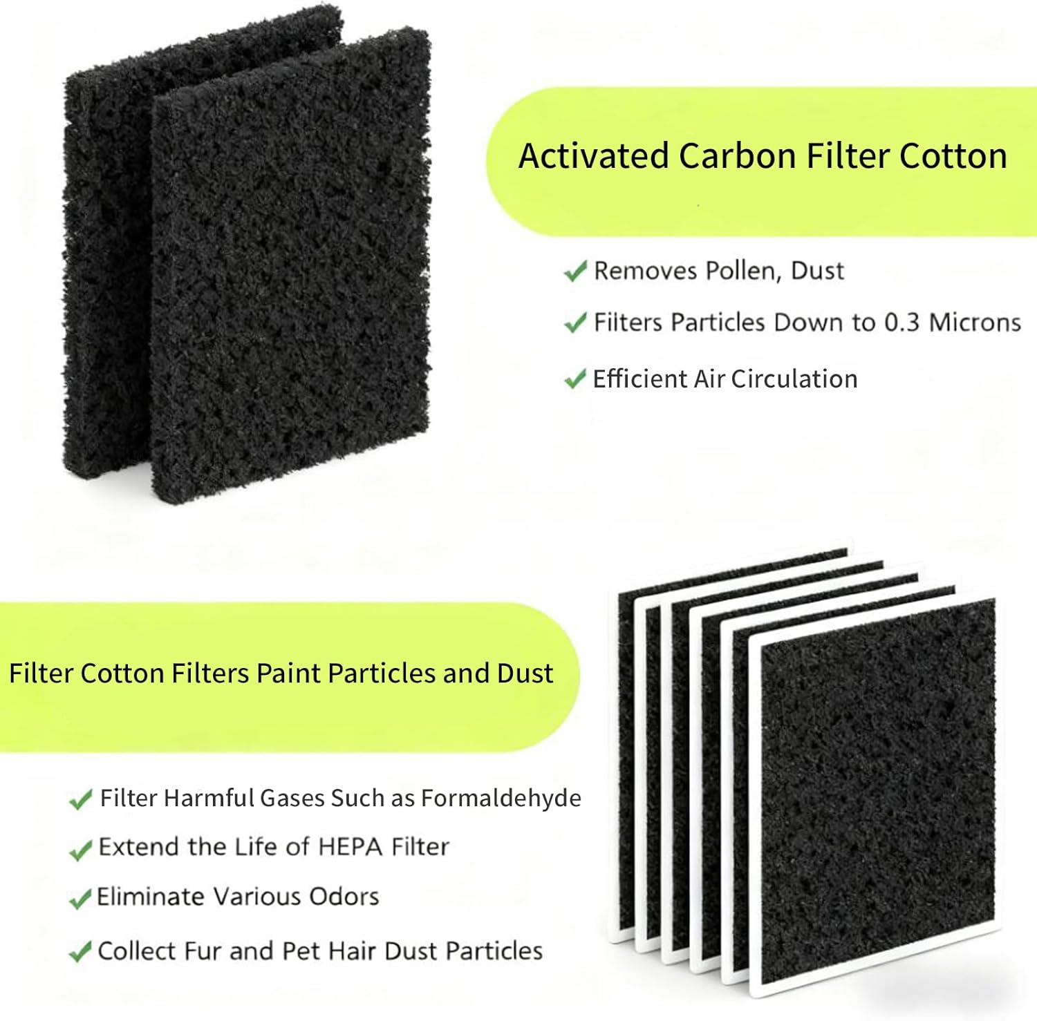 Paint Spray Booth Exhaust Filter Pad,Activated Carbon Ventilation Cotton for Spray Booth - Easy Replacement with Velcro, Efficient Air Filtration (3pcs-black-15.7 * 15.7in, 15.7 * 15.7)