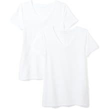 Amazon Essentials Women's Regular-Fit Short-Sleeve V-Neck T-Shirt, Multipacks