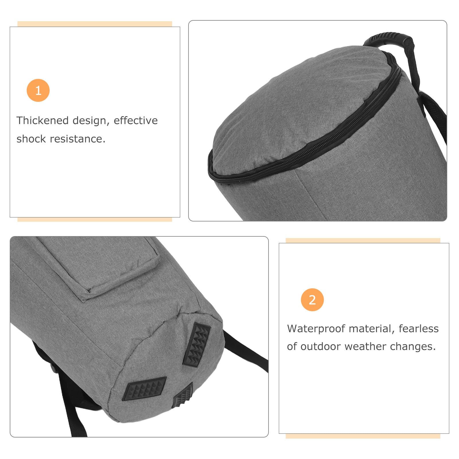 TOYANDONA Borsa per djembe: zaino impermeabile da 12 pollici per tamburo africano con tessuto di cotone e lino - grande custodia per tamburo djembe per spettacoli musicali all'aperto