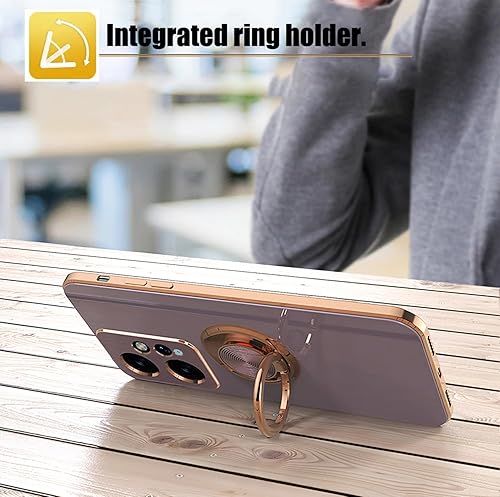 Miniatura 4 de Funda para Xiaomi Redmi Note 12 4G - Slim Fit Soporte de anillo giratorio Lujoso color de metal dorado Cubierta de TPU suave de silicona protección