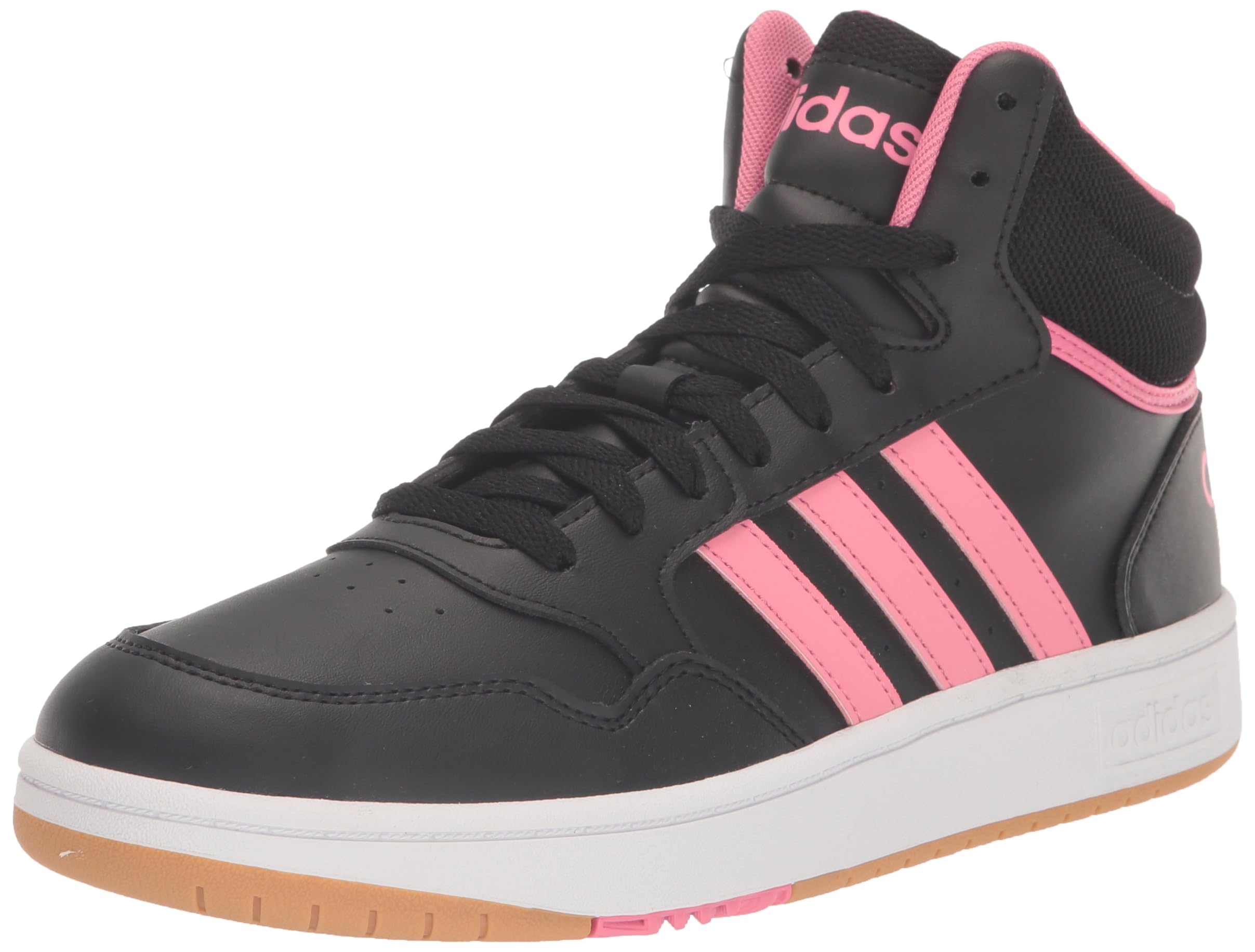 black and pink high tops