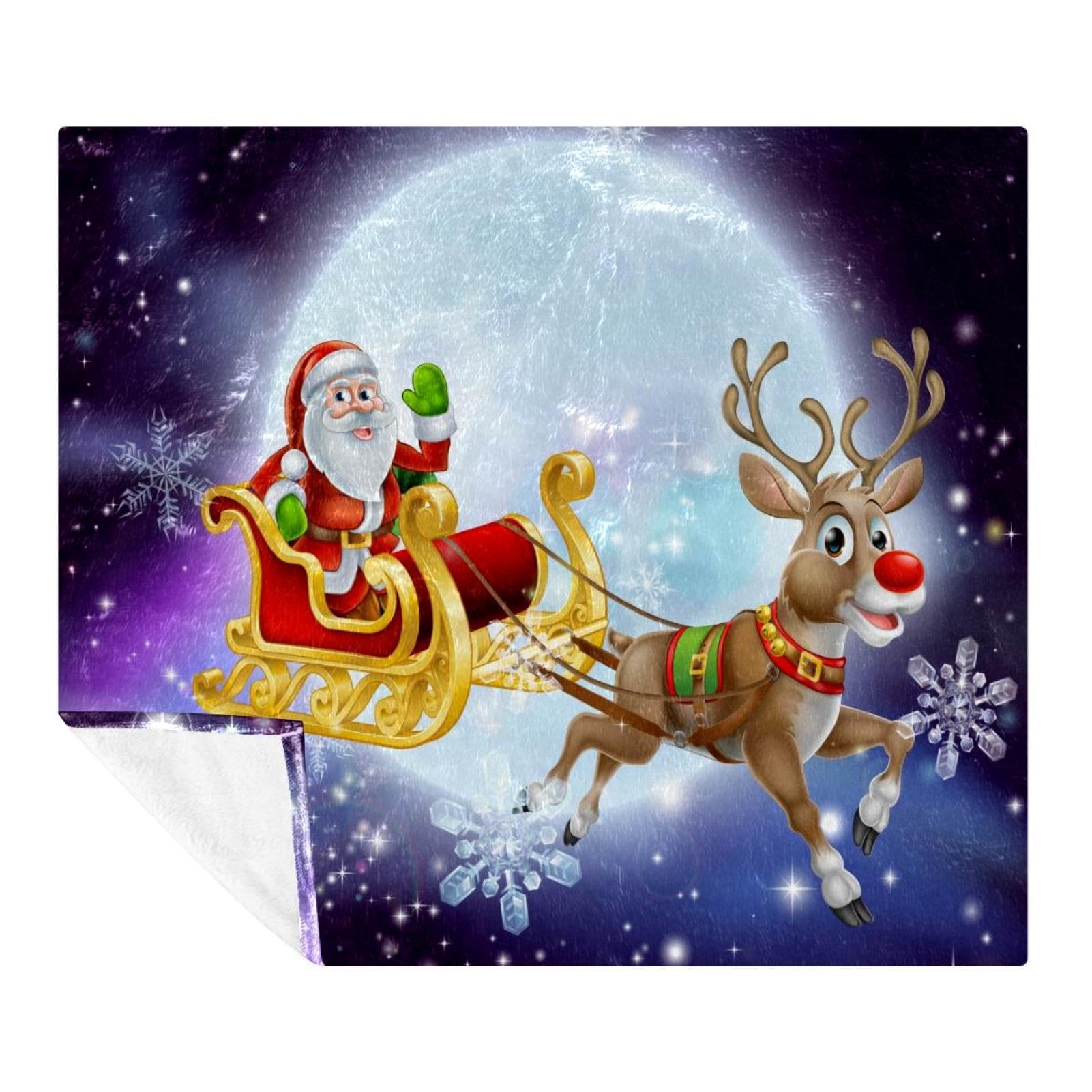 Couverture canapé motif Père Noël pour soirées d'hiver au lit