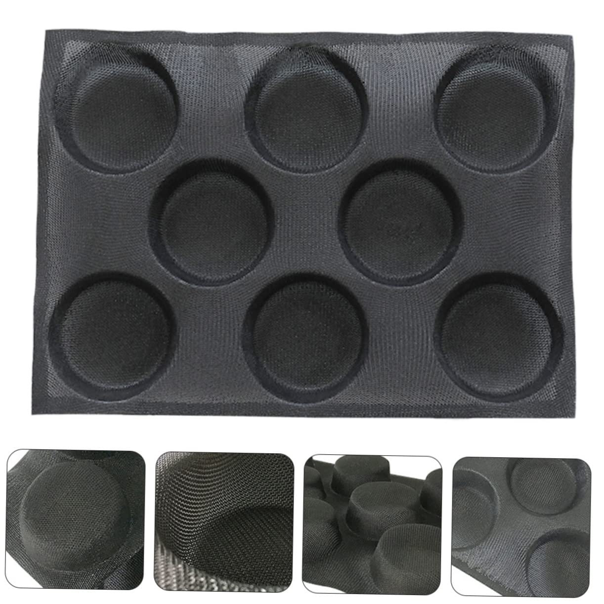 3piezas Molde De Anti-adherente Para Hamburguesas Para Hornear Pan Cocina y Repostería Horno Microondas y Congelador Color Negro