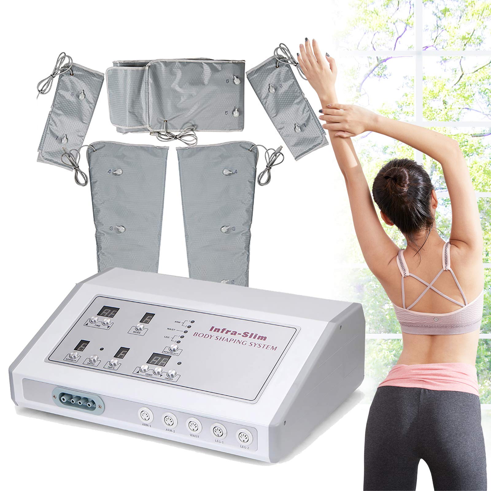 6 Massaggio elettrico per pressoterapia, grigio 400 W, massaggio linfatico per perdita di peso linfatico