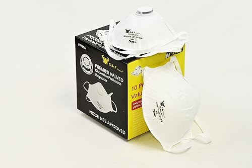 Miniatura 8 de G & F 9116 N95 máscara antipolvo para respirador de partículas con válvula, caja con 10 unidades