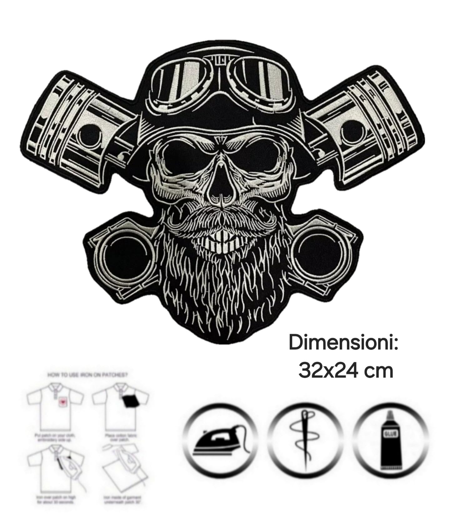 Motorrad Aufnäher Eisernes Kreuz Chopper Biker Aufnäher Aufbügler - Foto 12