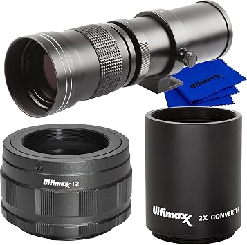 Ultimaxx 420-800mm f/8.3-16 Super HD Telephoto Zoom Lens for Nikon Z5,Z6,Z6II,Z7,Z7II,Z9,Z50,ZFC Mirrorless Cameras & Other Z-Mount Cameras & Basic Bundle - Includes T-Mount to Z-Mount Adapter & More