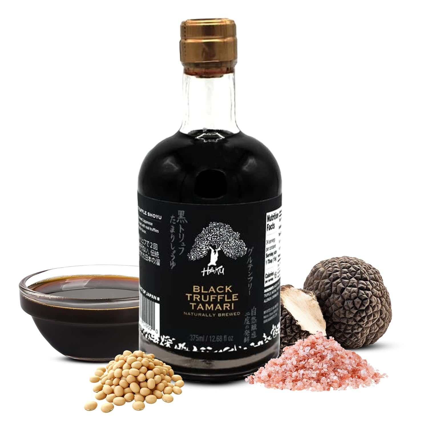 HAKU Black Truffle Tamari Naturally Brewed Aged 2 Years, 12.68 Oz (375 ml) - Traditional Gourmet Dipping Sauce & Marinade for Sushi, Meat, Rice, Stir Fry, & Asian Cuisines