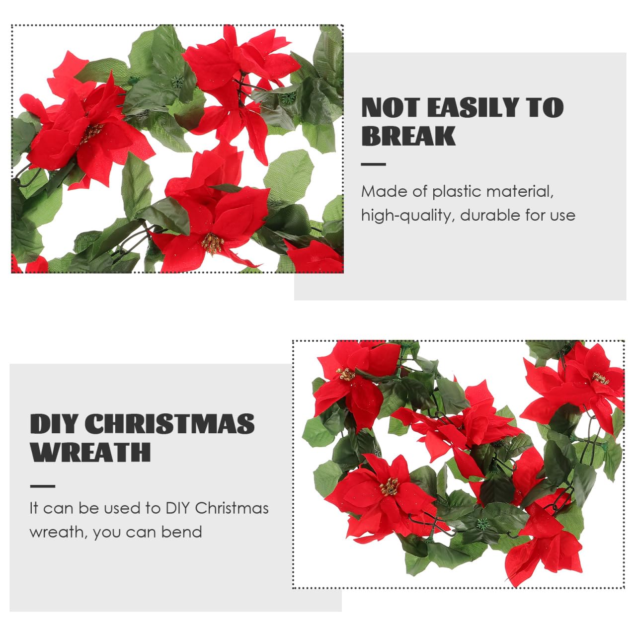 BESPORTBLE Canna di Natale Artificiales para Tavolo Camino Fiori Artificiali per Esterni 1pz Ghirlanda di Natale Ghirlanda di Natale Stella di Natale Ghirlanda Decorativa Prop
