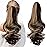 Mitrygreen Claw Clip Ponytail Extension 18 Clip in Wavy Ponytail Hair Extensions Long Pony Tails for Women Extensions Dark Black Wave Hairpiece