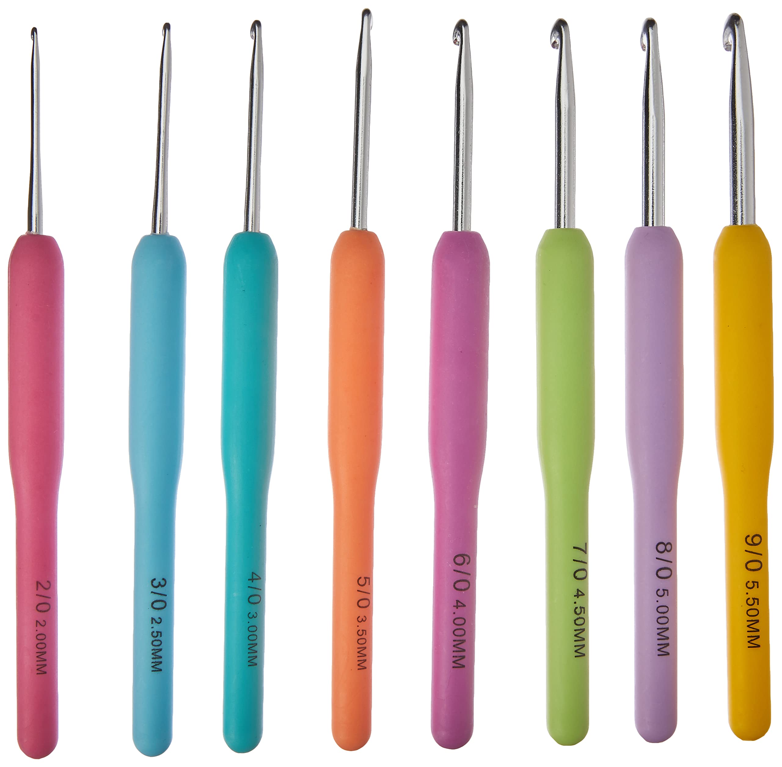 Kit de Agulha Para Crochê, NYBC, 8 Agulhas de Diferentes Tamanhos, Cabo de Plástico