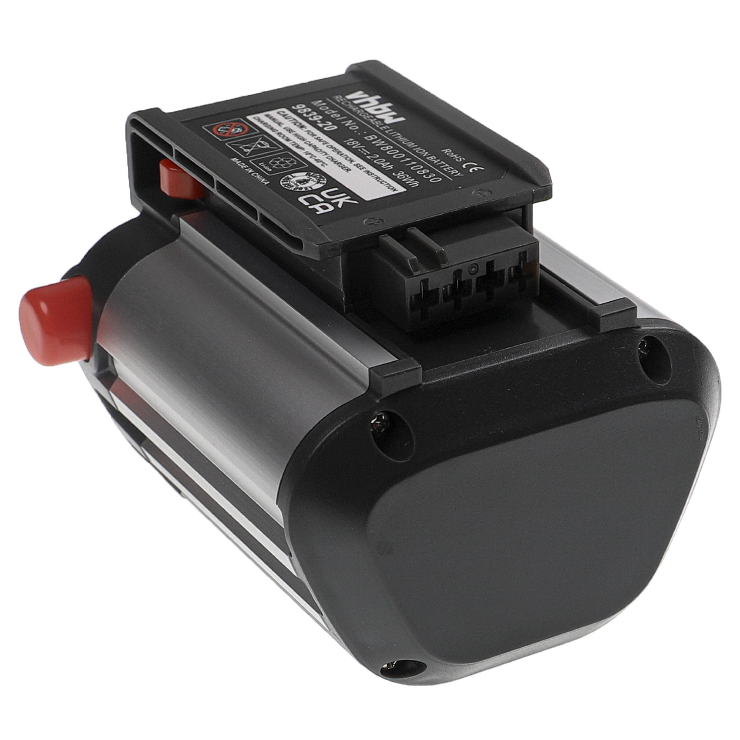 vhbw 2X Batería Compatible con Gardena AccuJet Li-18 (9335-20) cortacésped Tijeras cortacésped 2000mAh 18V Li-Ion