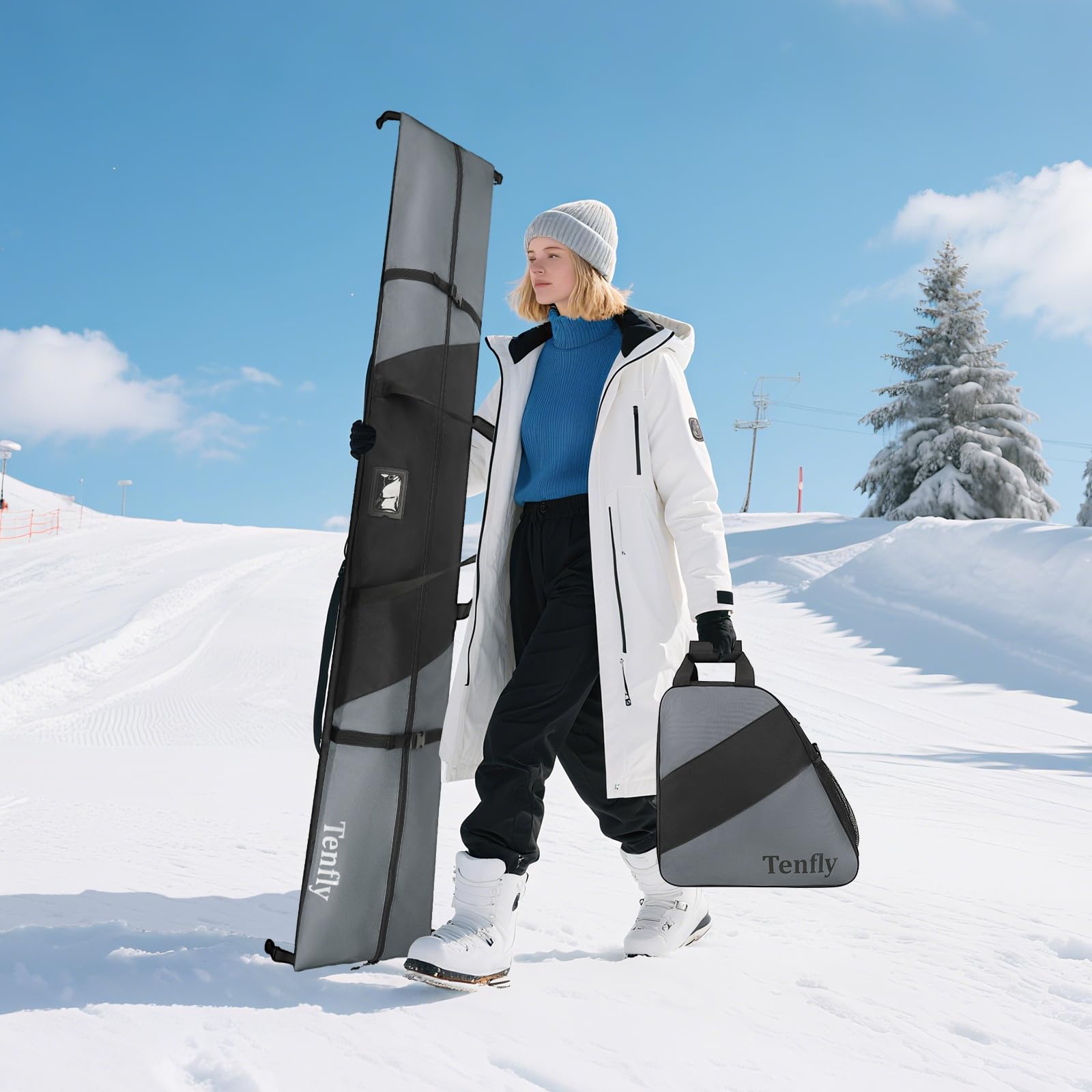 Amazon.com : TENFLY Ski Bag and Boot Bag Combo, Snow Ski Bags for