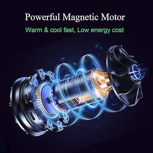 Miniatura 3 de Combo de calentador y ventilador sin aspas, calentador eléctrico de 1400 W y ventilador de enfriamiento de 40 W, oscilación de 80, uso para todas