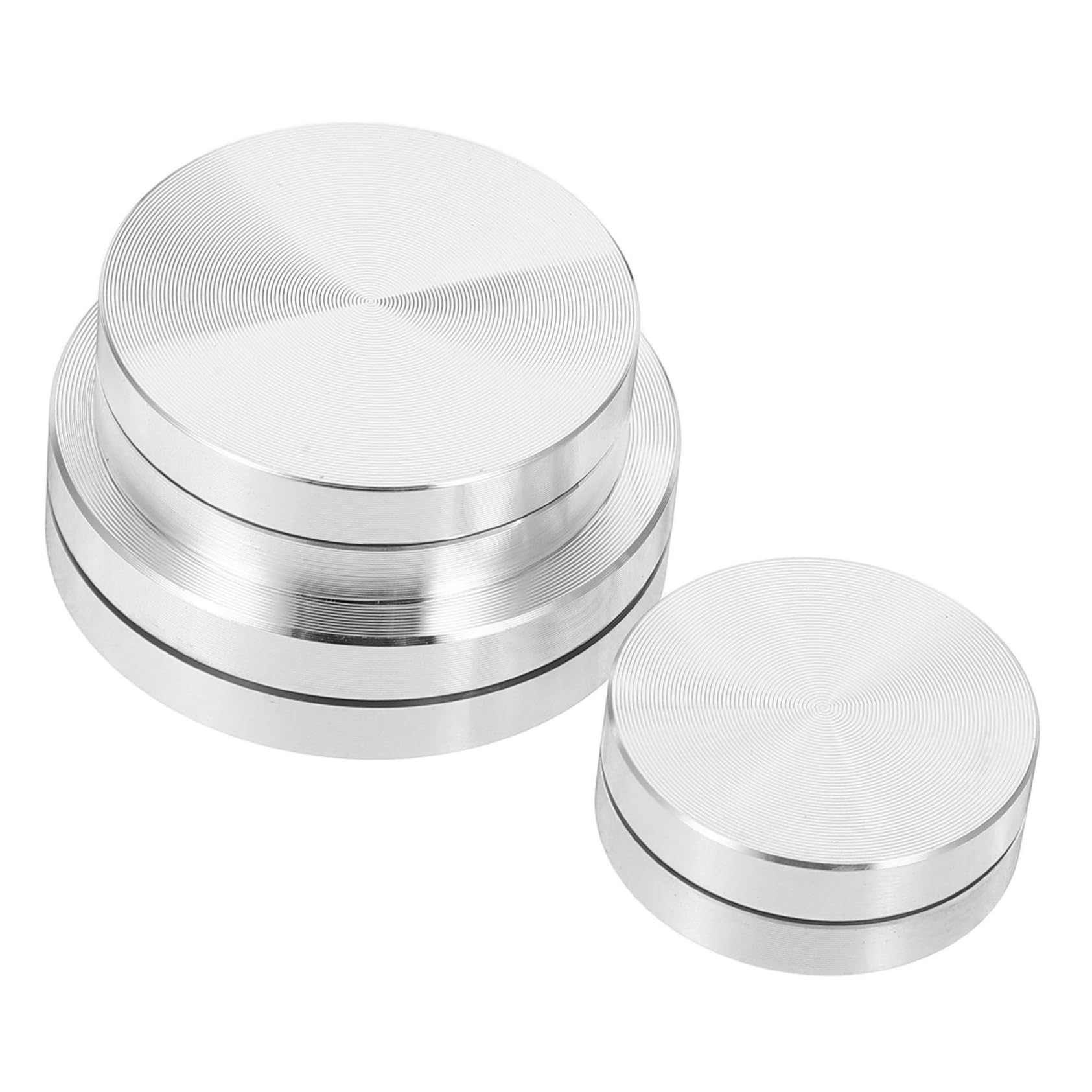 Zerodeko 3pcs Aluminum Alloy Rotating Cake Stand Base with Smooth Bearings Versatile Turntable for Cake Decorating and Dining Table Use Elegant Design for Kitchen