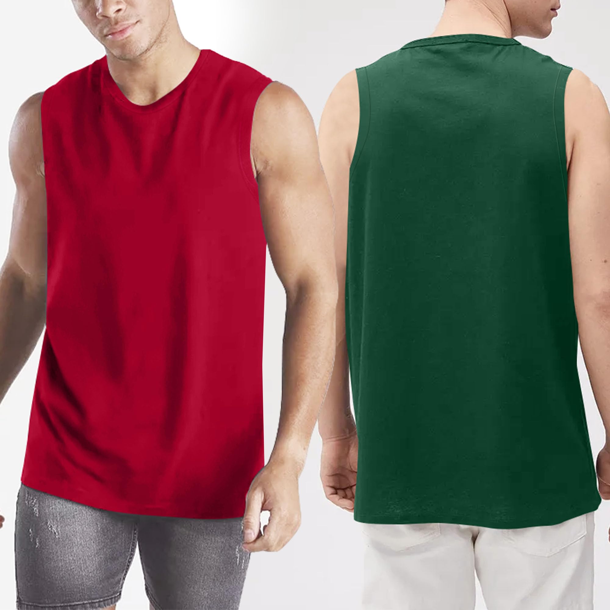 LiKing Pacco da 3/6 Canotta Uomo,100% Cotone,Tank Top Sportive Allenamento Canotte Elasticizzato Stringer Vest,Senza Maniche,con Scollo Rotondo,Casual Canotte estive Smanicato Uomo