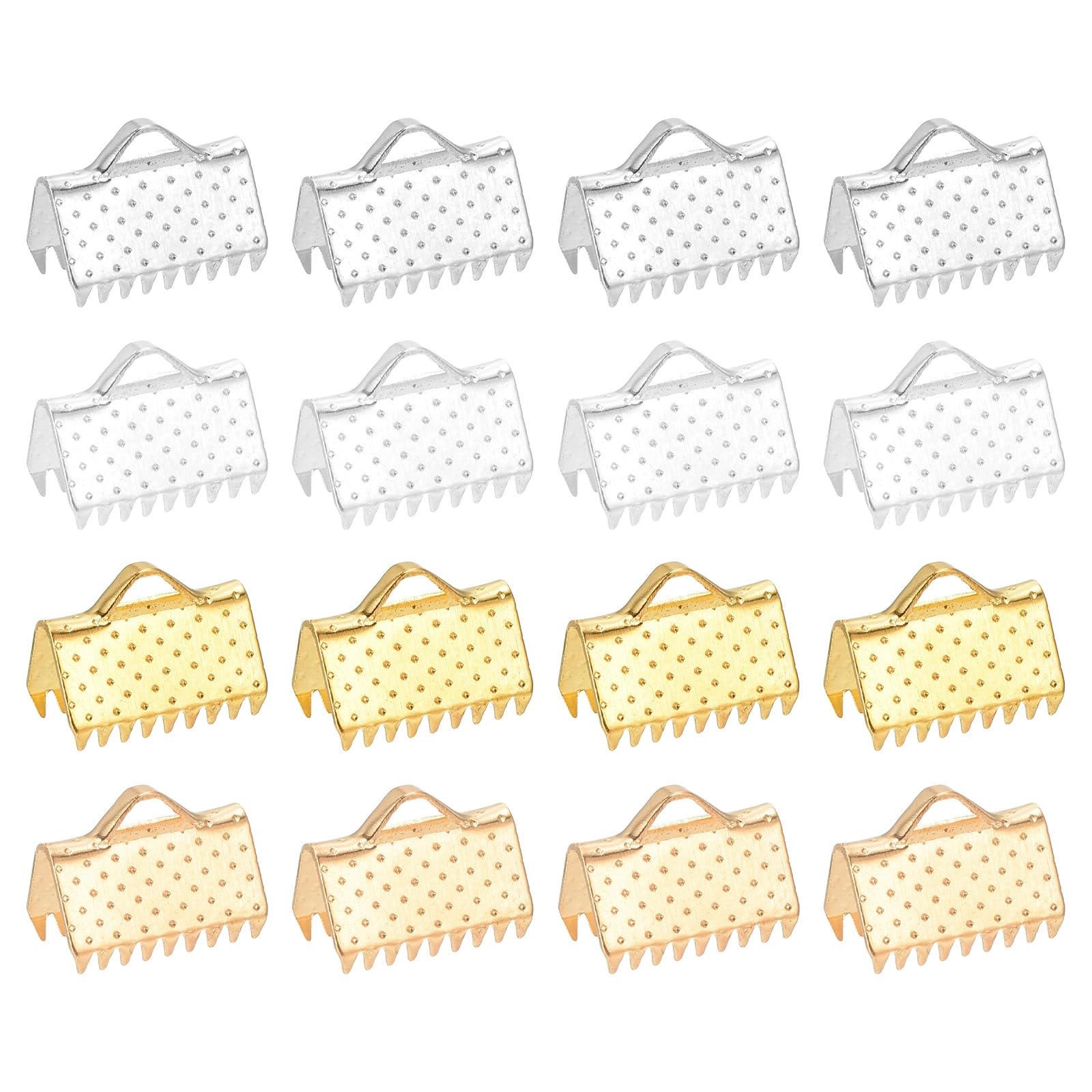 uxcell 100Pcs 10mm Ribbon Crimp Clamp Ends, Bookmark Pinch Crimp Ends, Fasteners Clasp Crimp Ends for Bracelet Necklace Jewelry Making, 4 Colors