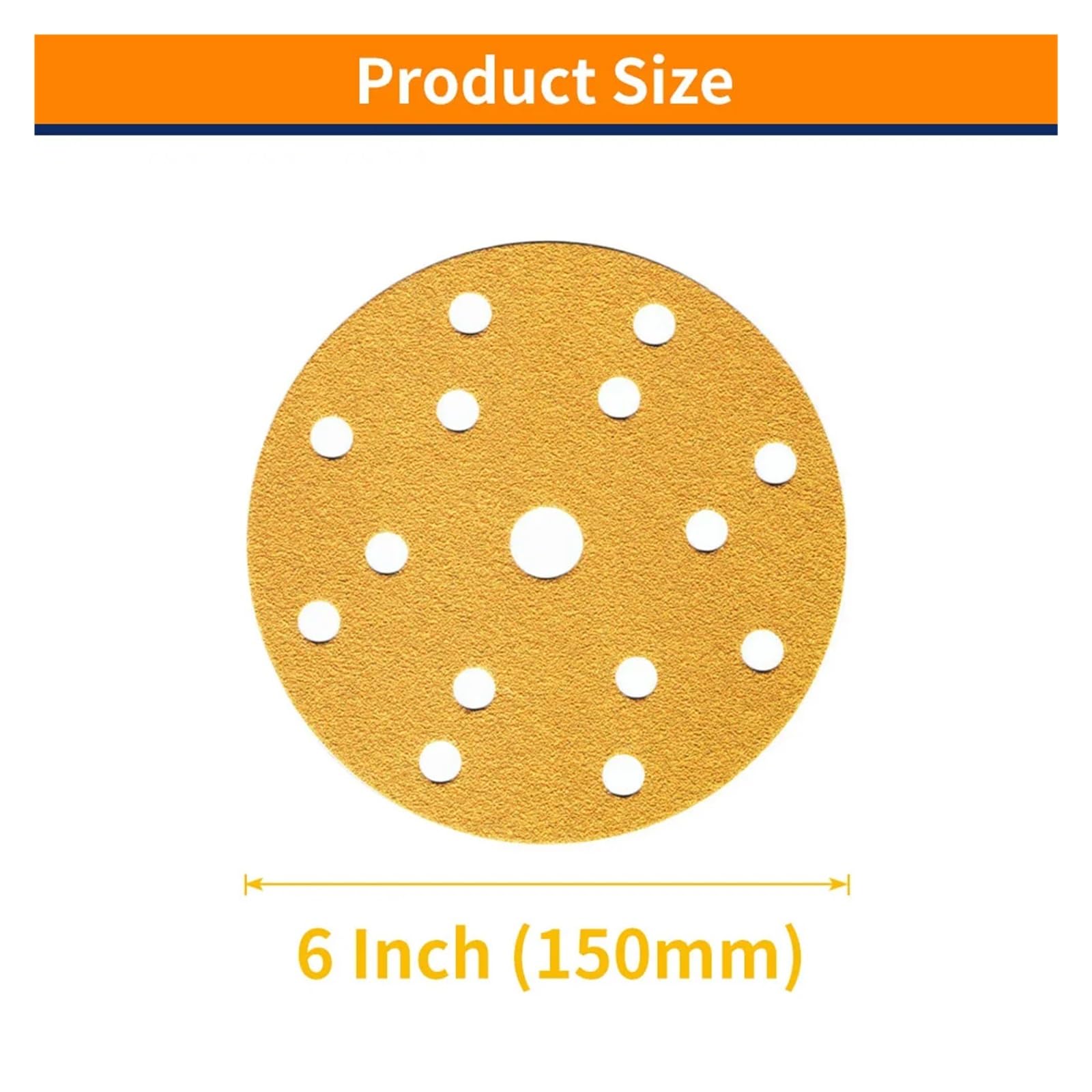 50 dischi abrasivi da 6 pollici con 15 fori, gancio e anello, grana 40-800, for levigatrice orbitale, professionali for l'industria automobilistica per Levigatrice(60)